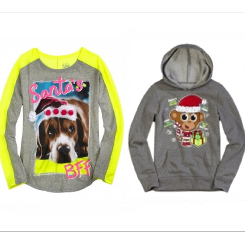 Justice Christmas Hoodie & Tee Bundle NWT